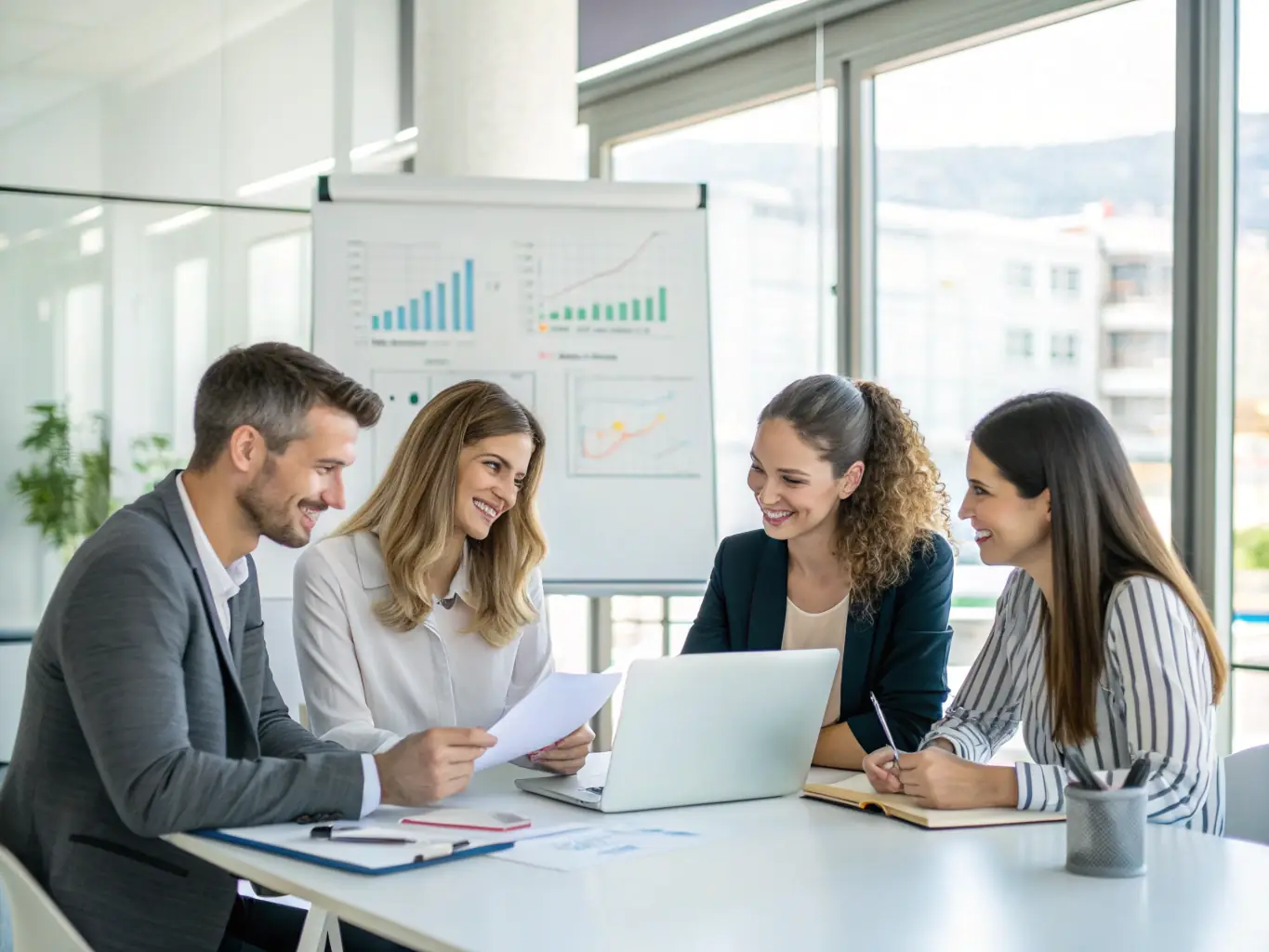 A diverse group of people discussing financial planning with Mercury's advisors, highlighting the personalized support and guidance offered.